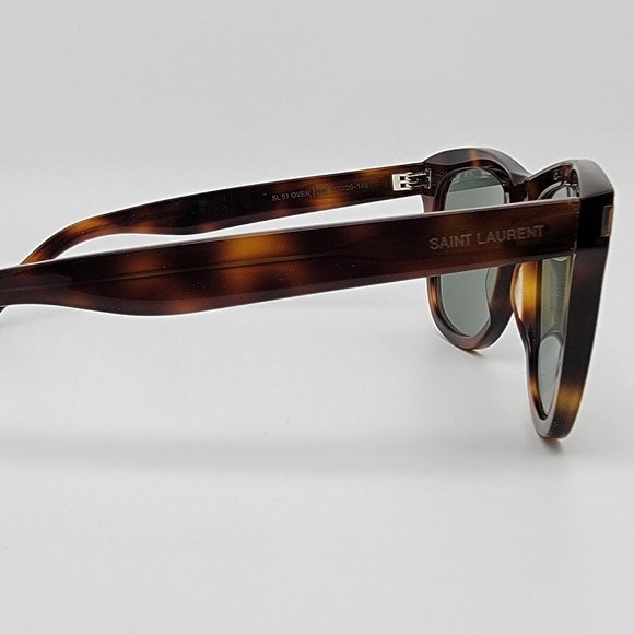 Saint Laurent Paris SL51 Over 002 Tortoise Frame Green Lens Sunglasses Italy - Picture 5 of 14